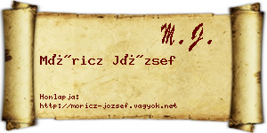 Móricz József névjegykártya